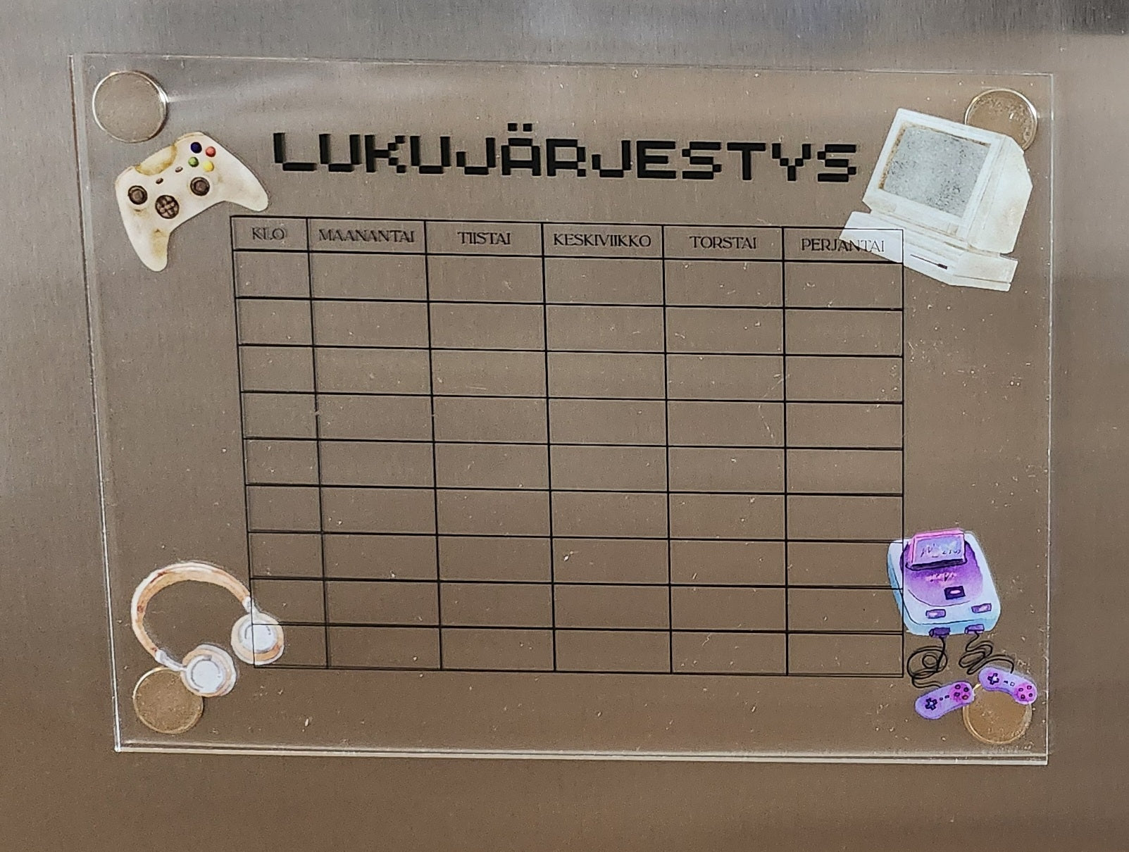 Lukujärjestys (tietokone) jääkaapin oveen