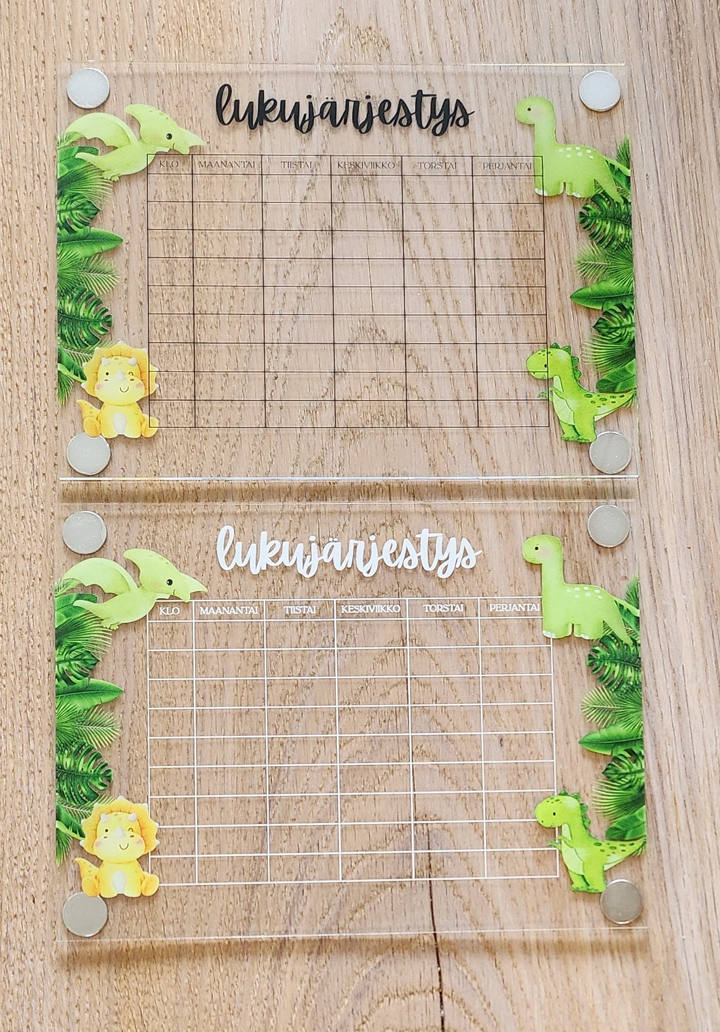 Lukujärjestys (dinosaurukset) jääkaapin oveen