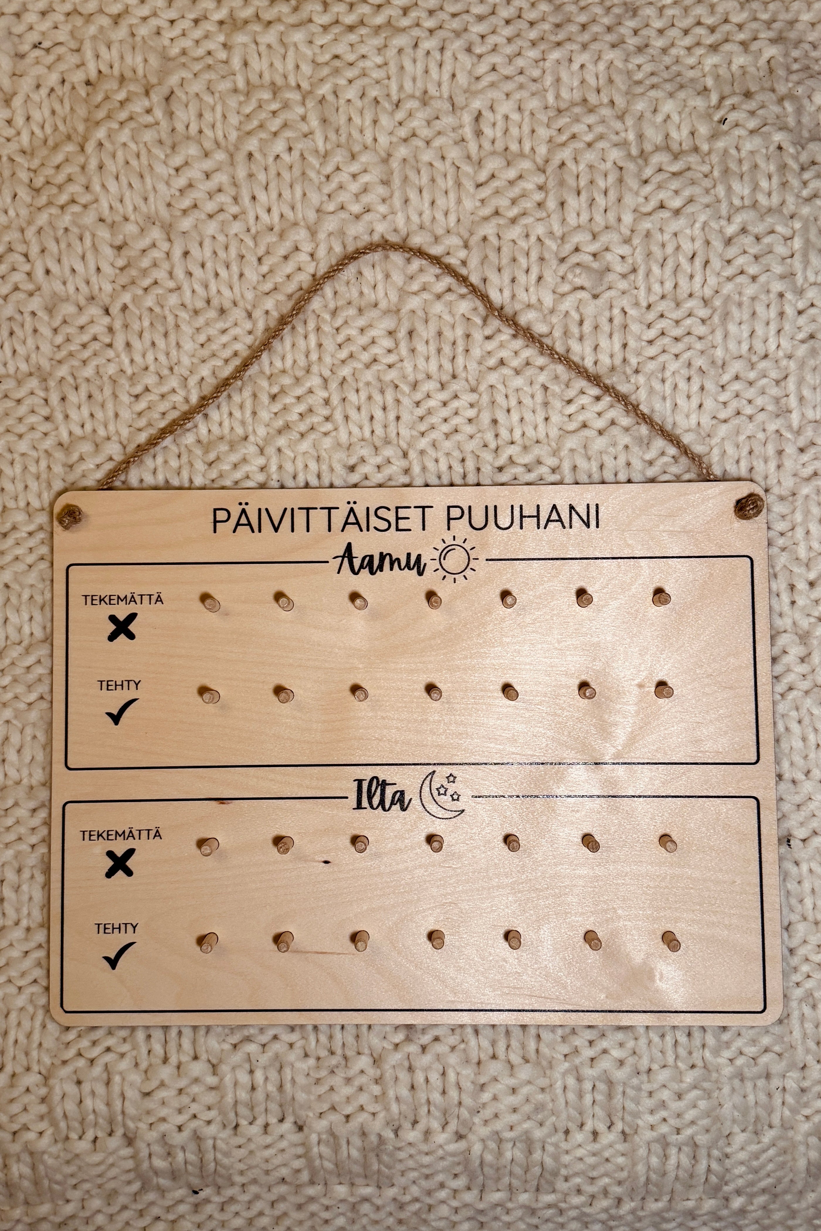 Päivittäiset puuhani -puutaulu