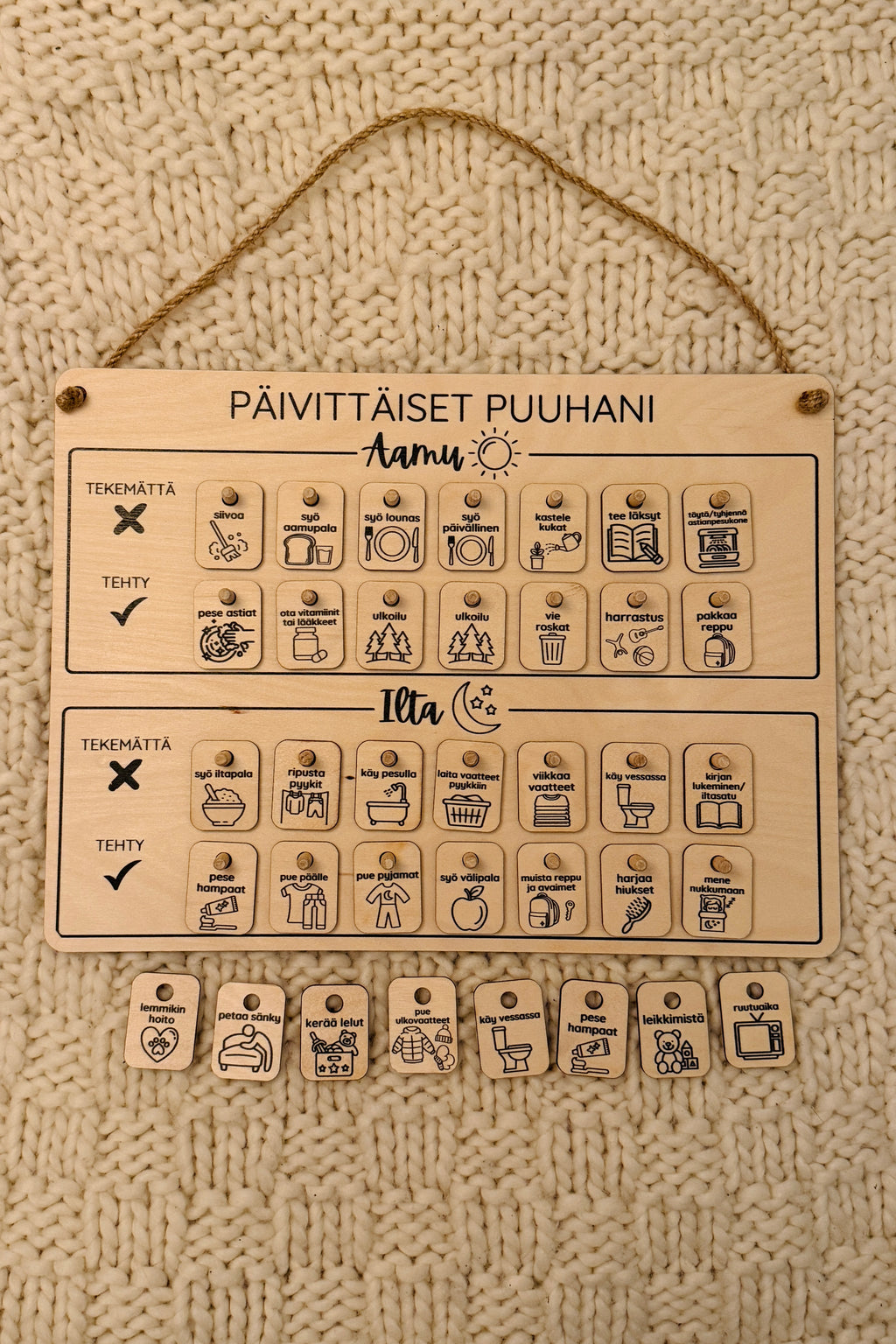Päivittäiset puuhani -puutaulu