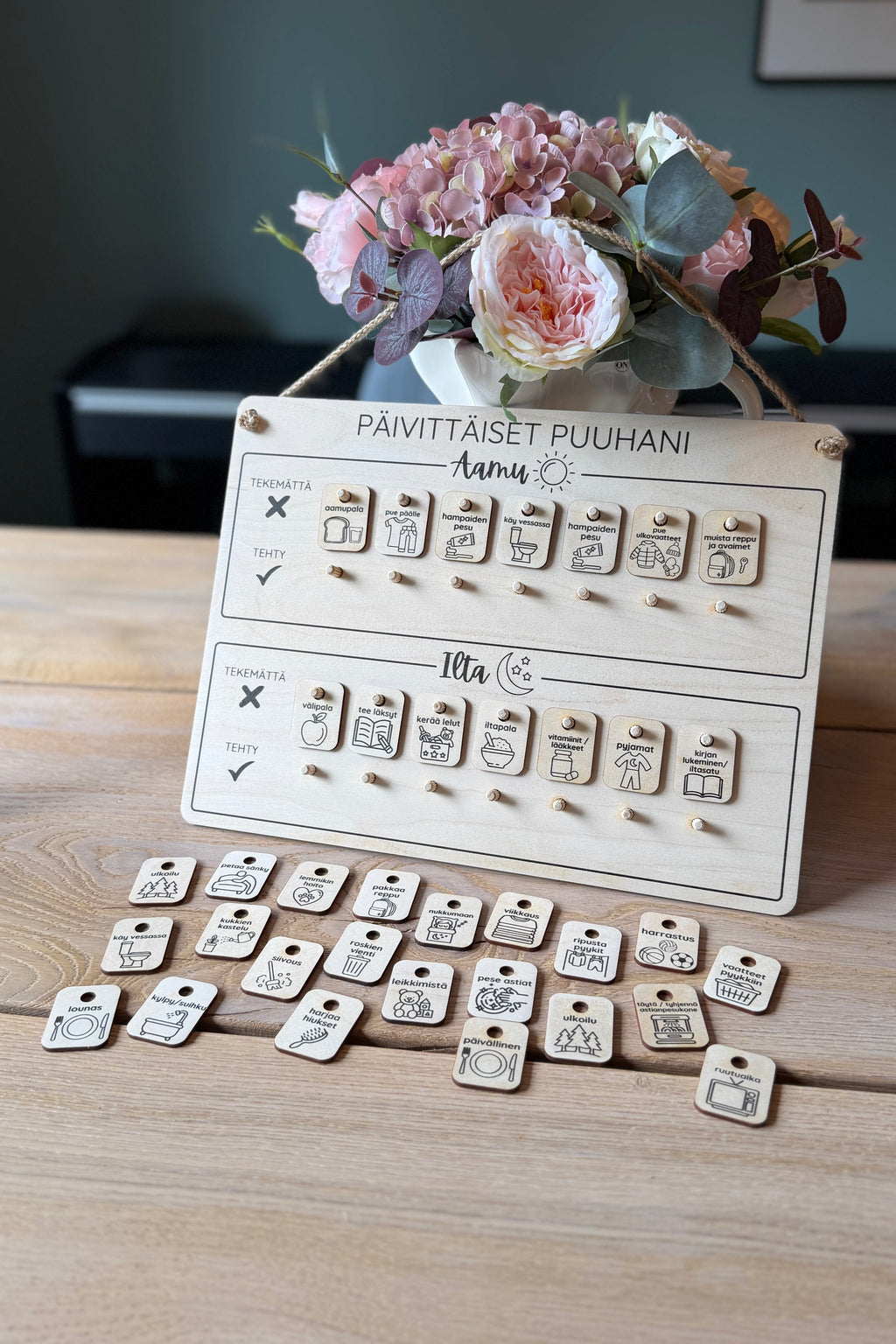 Päivittäiset puuhani -puutaulu
