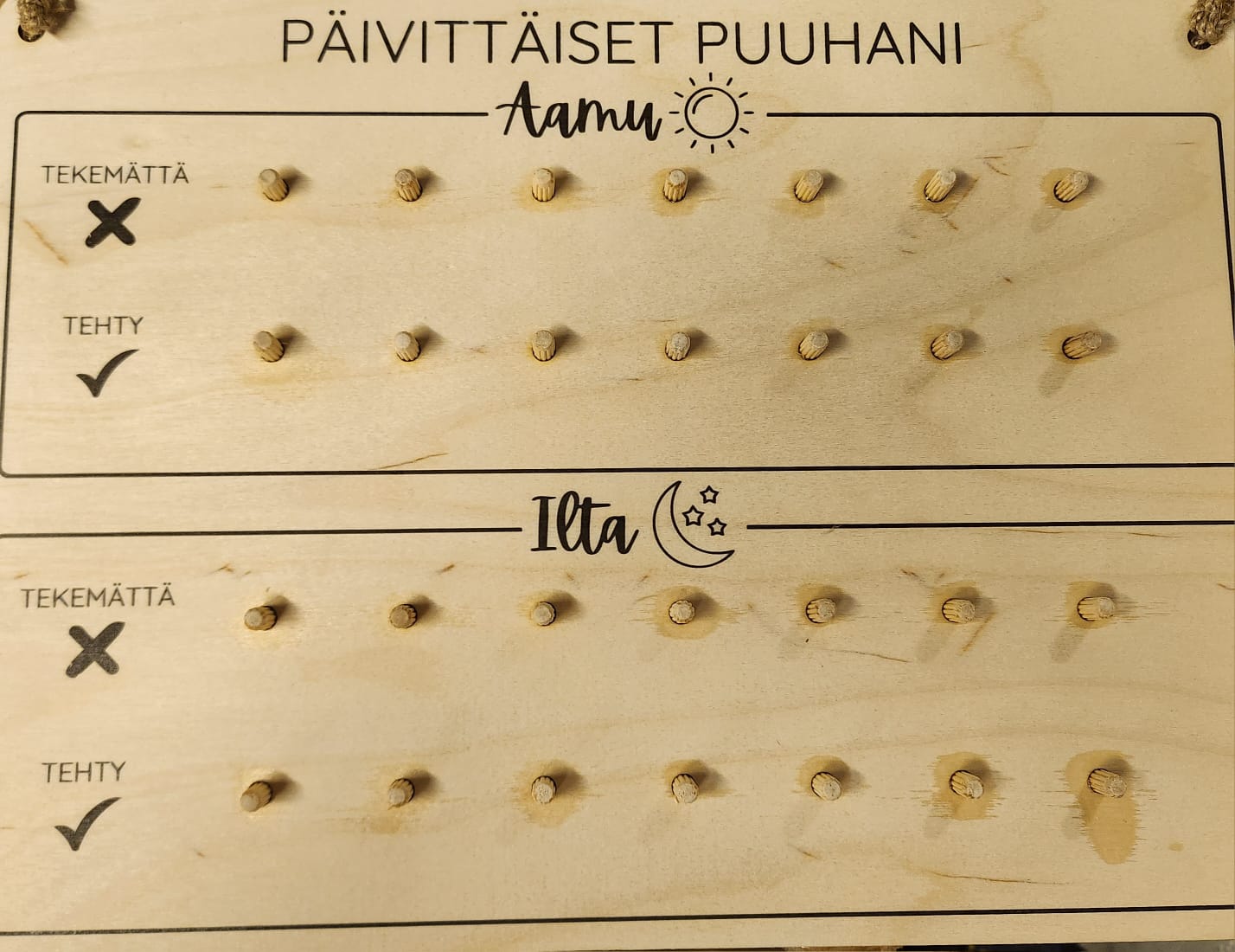 Päivittäiset puuhani -puutaulu (kakkoslaatu)
