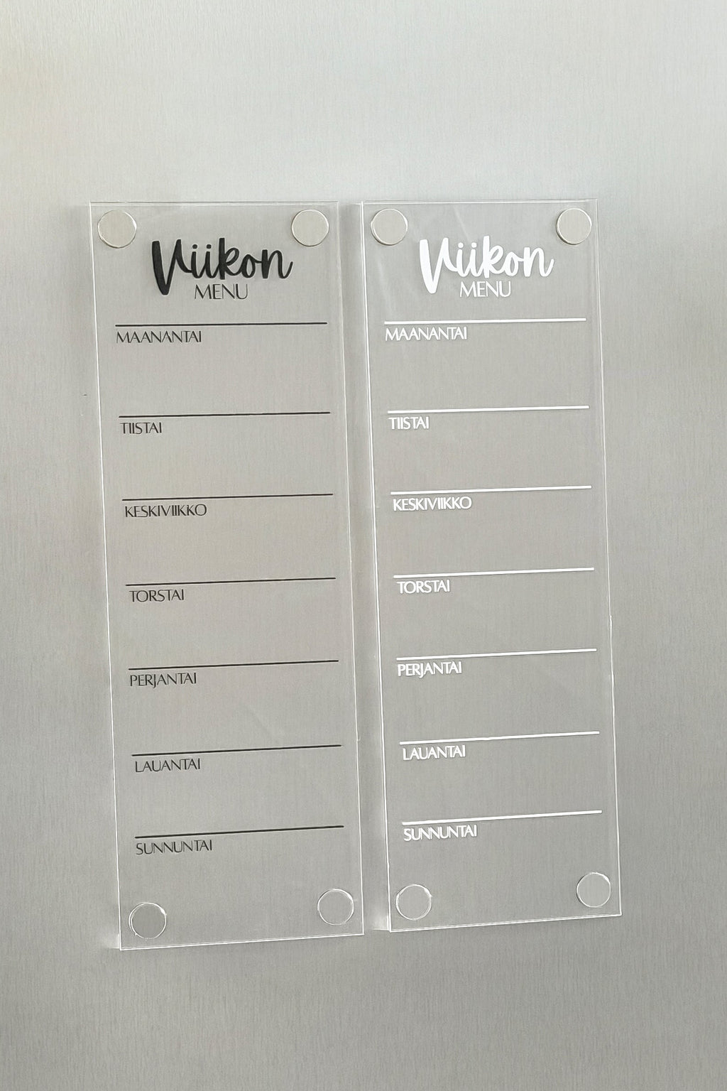 Menu jääkaapin oveen