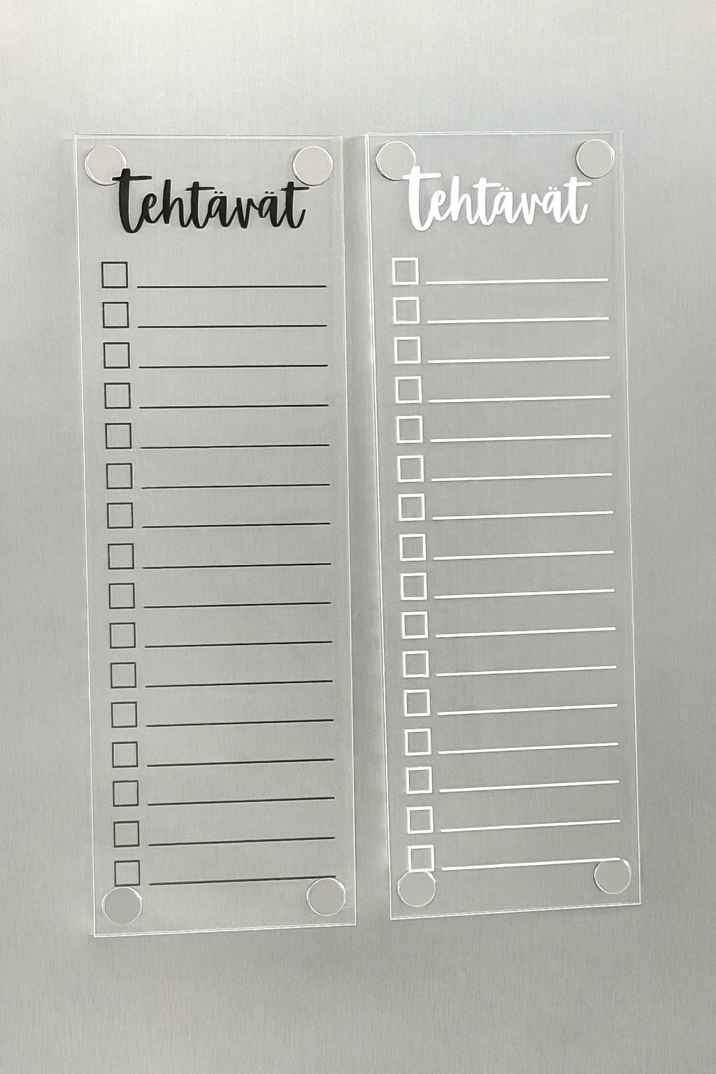 Tehtävät-lista jääkaapin oveen